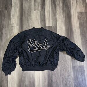 Black PINK Quilted Bomber Jacket